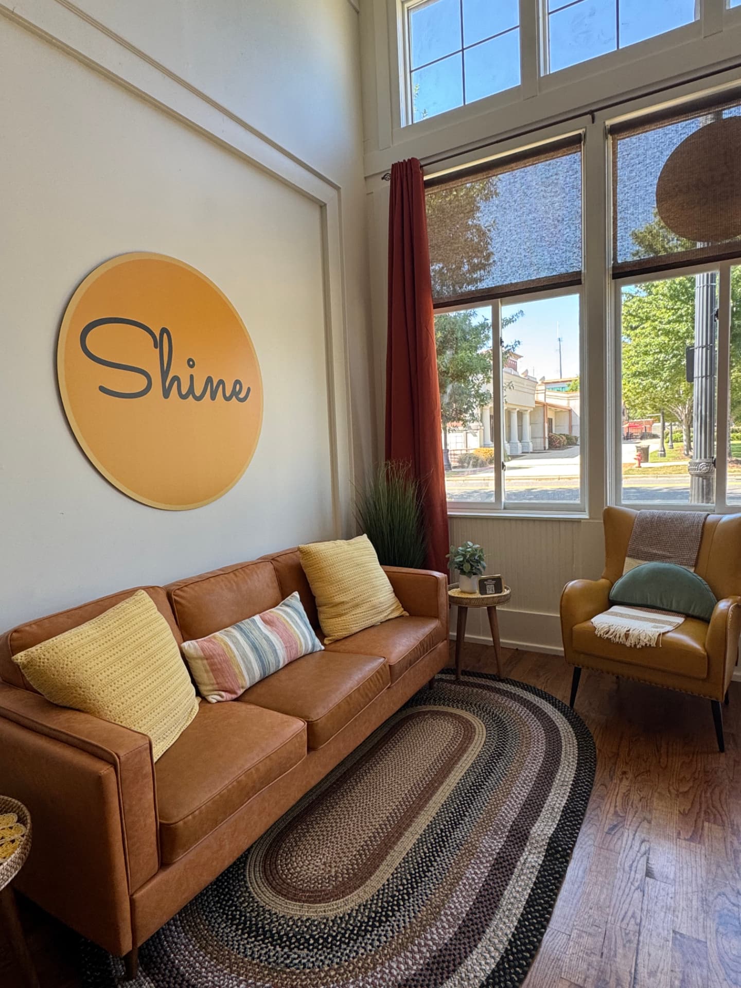The bright treatment room inside Shine Facial Bar in Tuscaloosa